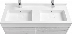 Акватон Мебель для ванной Сакура 120 с двумя чашами ольха наварра/белая – фотография-4